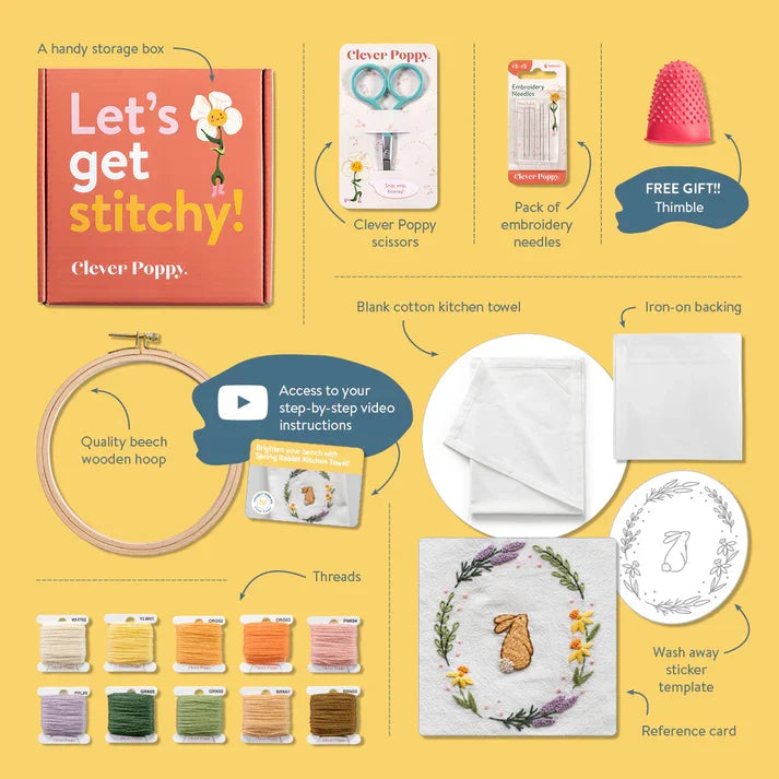 Spring Rabbit KitchenTowel Beginner Kit